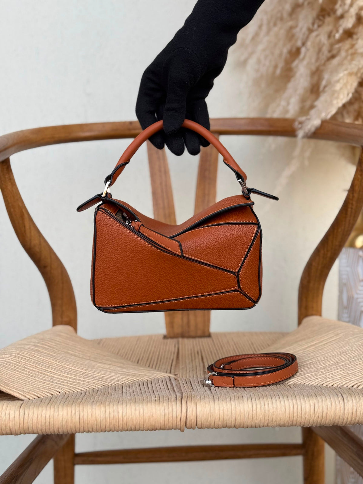 Loewe Handbag Geometric Puzzle - Brown