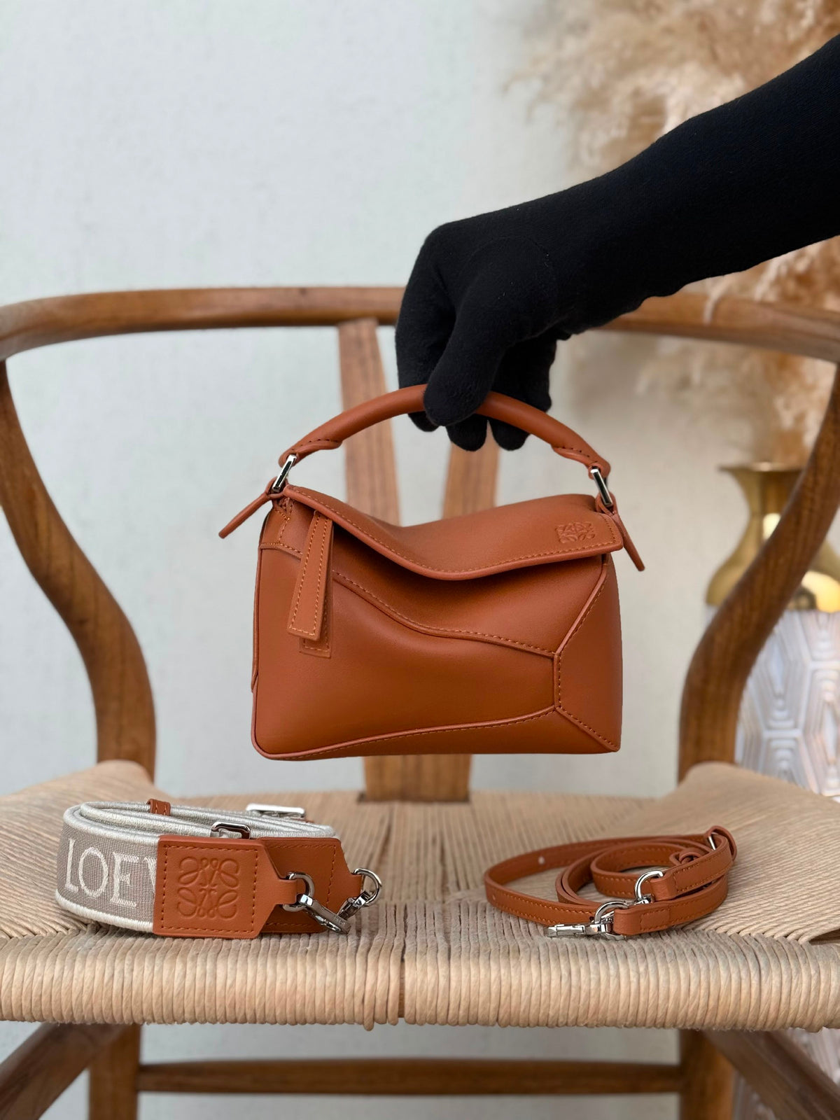 Loewe Handbag Geometric Puzzle - Brown