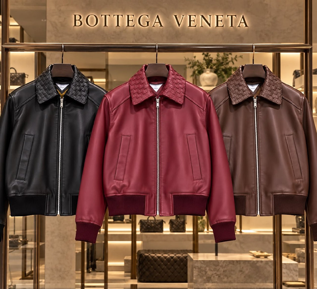 Bottega Veneta Jacket - Black, Burgundy, Brown
