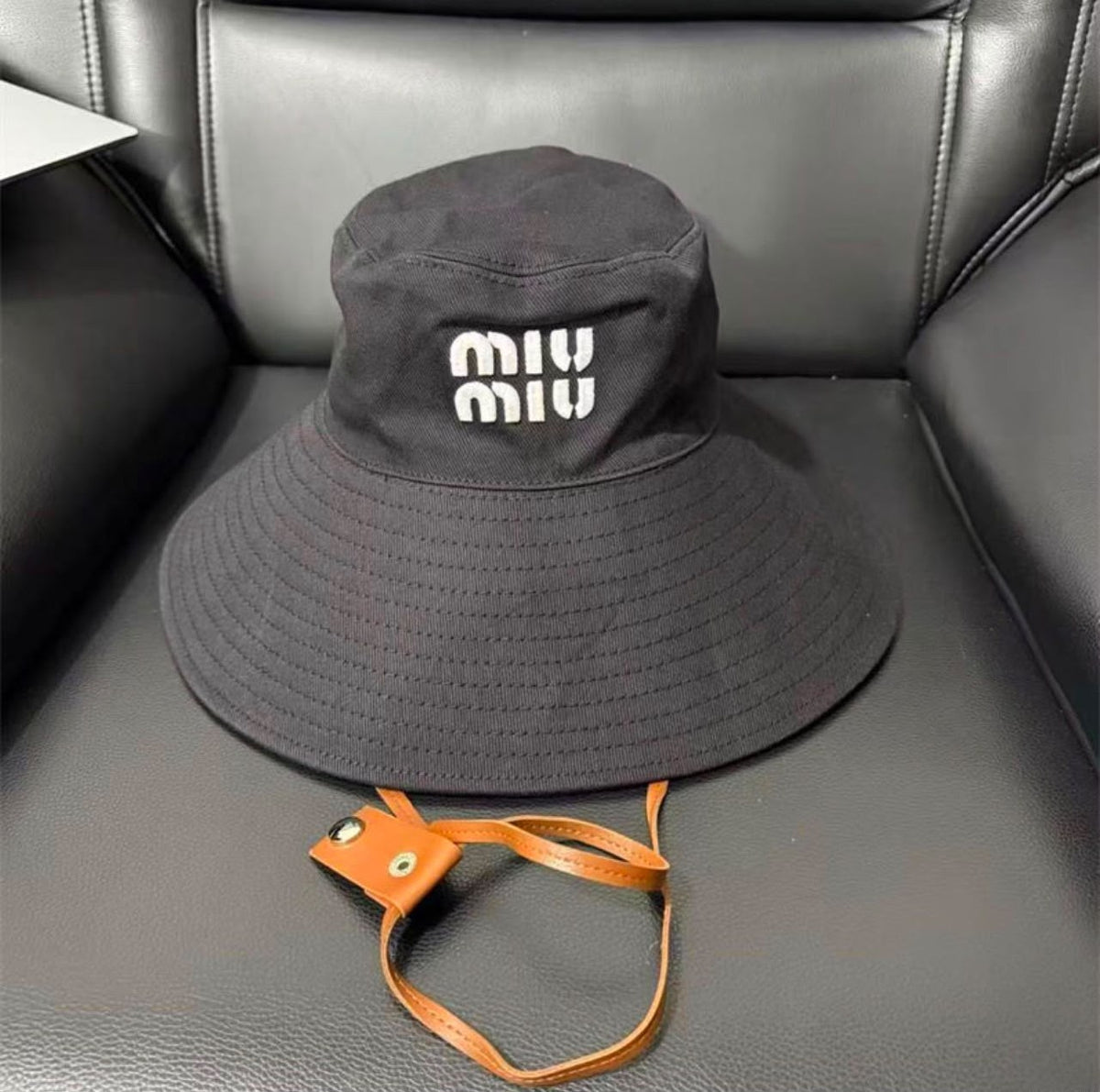 Miu Miu Chin-Strap Hat - Dark Grey