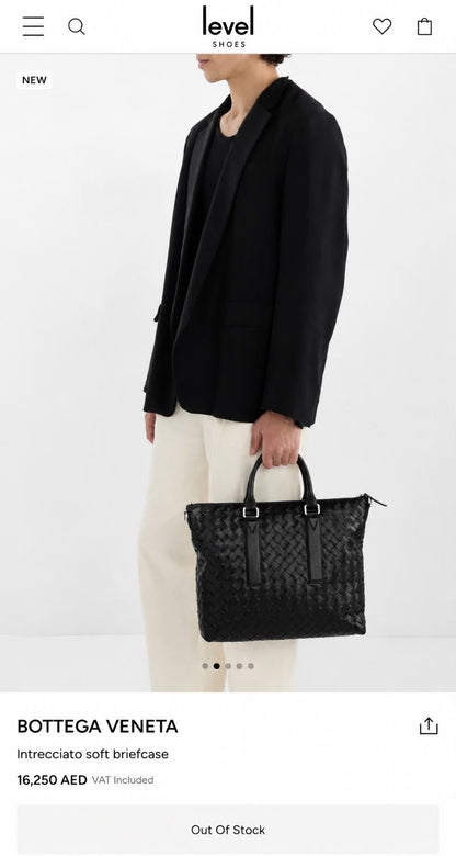 Bottega Veneta Tote Bag Soft Intrecciato - Black
