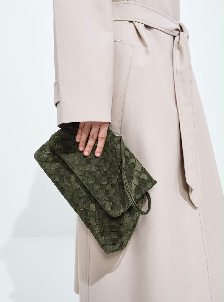 Bottega Veneta Wide Flap Shoulder Bag - Green