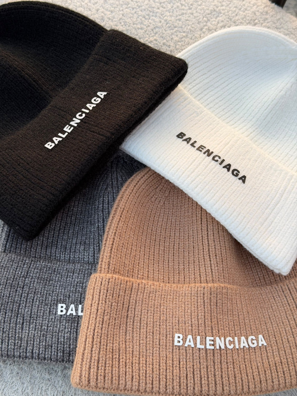 Balenciaga Beanie - Grey, Beige, Black, White