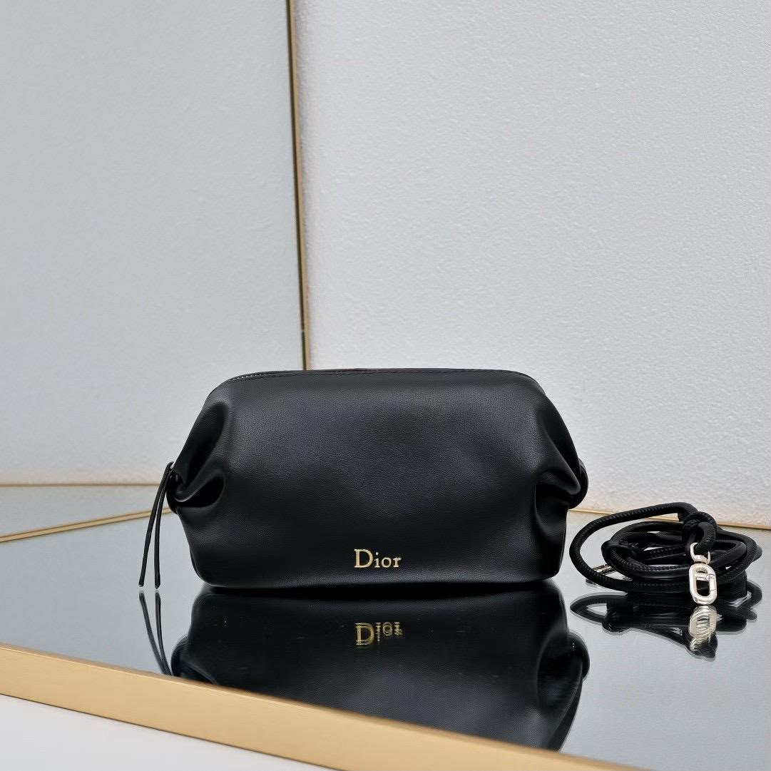 Dior Gathered Crossbody Bag - Black