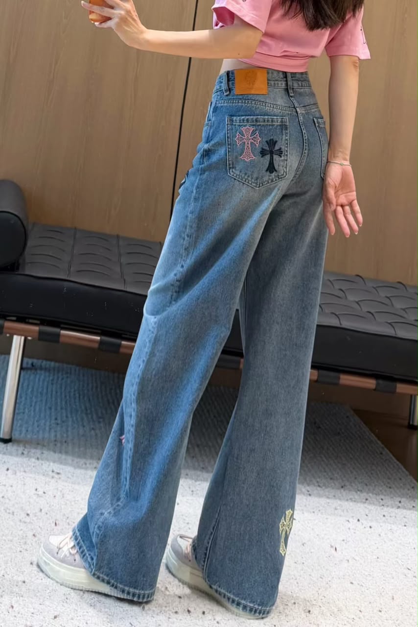 Chrome Hearts Jeans Pants - Blue