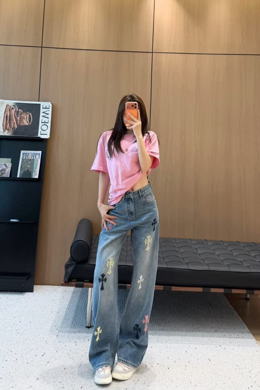 Chrome Hearts Jeans Pants - Blue