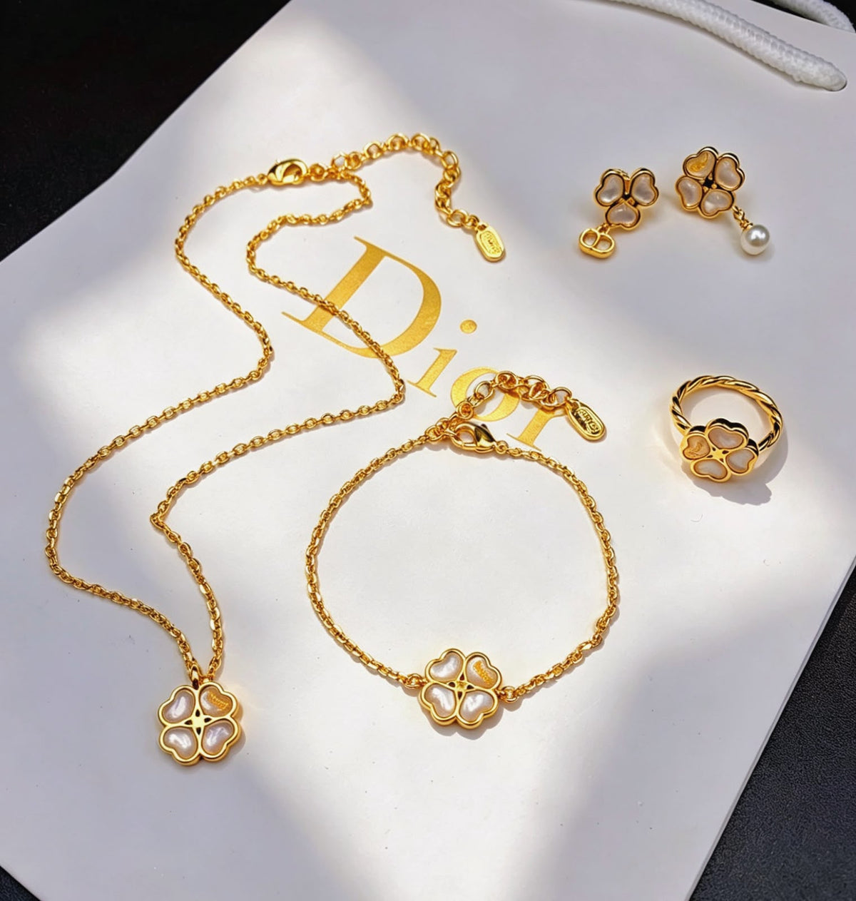 Dior Clover Jewelry Set - Gold