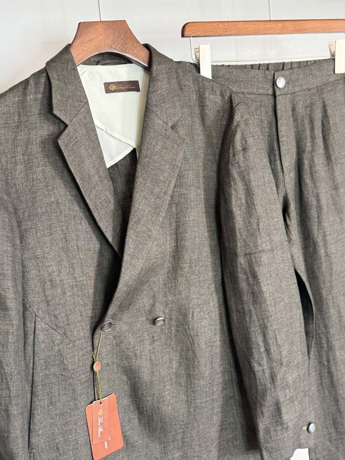 Loro Piana Double-Breasted Suit Set - Dark Grey