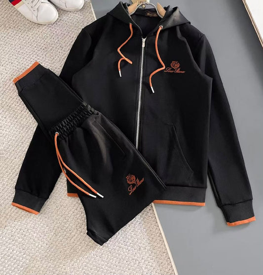 Lacoste Tracksuit - Black & Orange