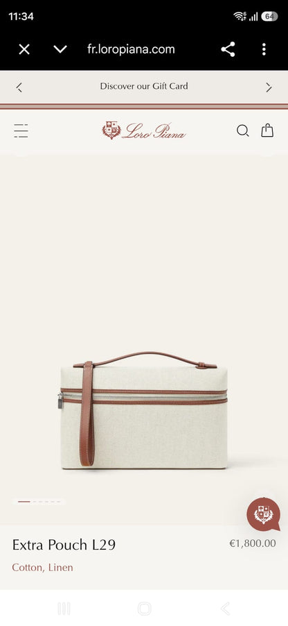 Loro Piana Clutch Zip Pouch - Beige