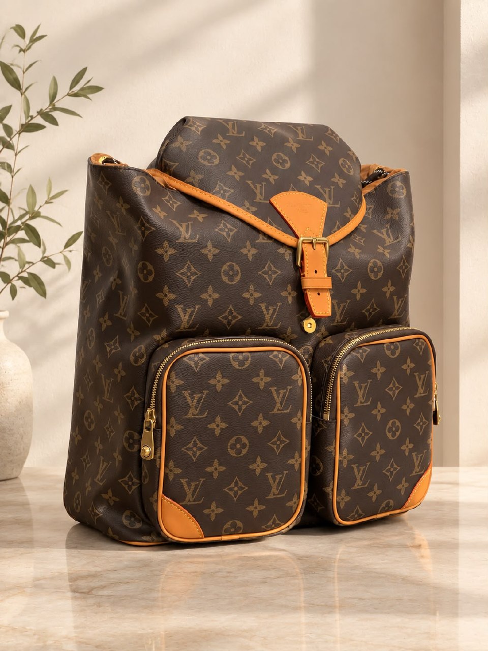 Louis Vuitton Backpack Double Pocket - Brown Monogram
