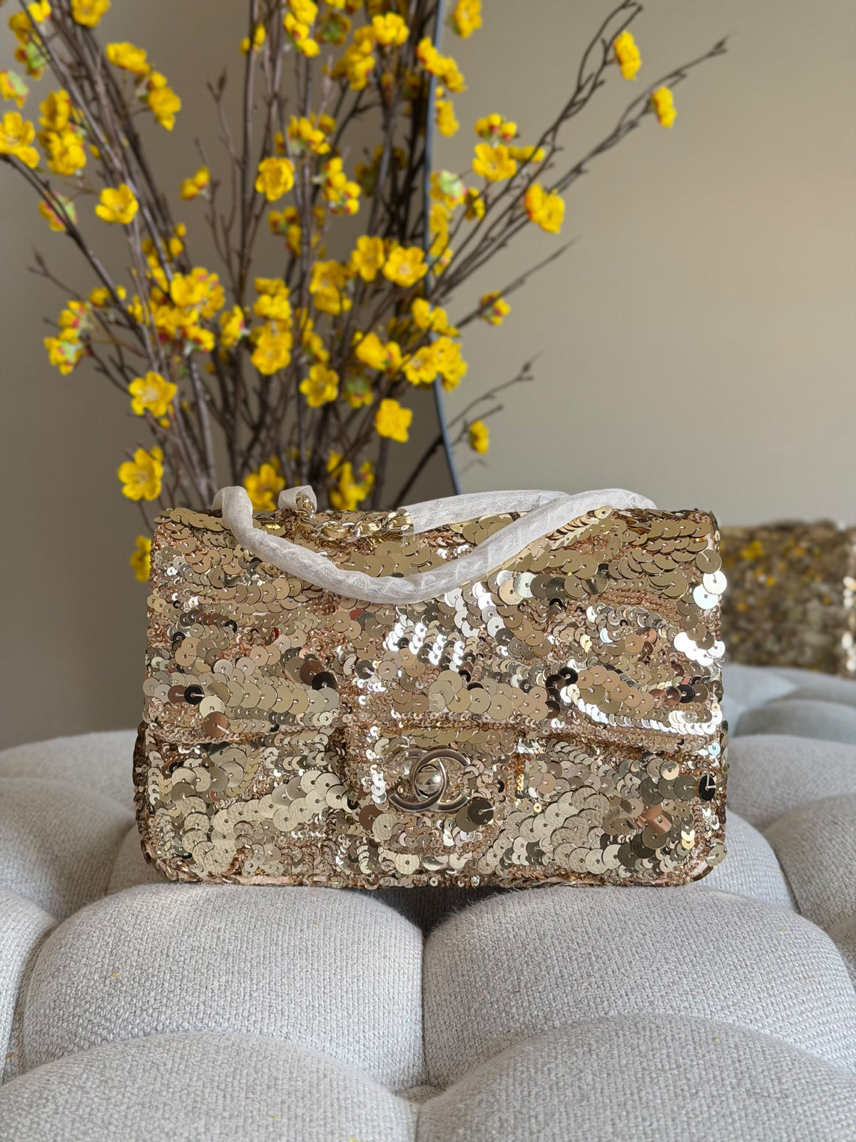 Chanel Shoulder Bag Wrapped Handle - Gold