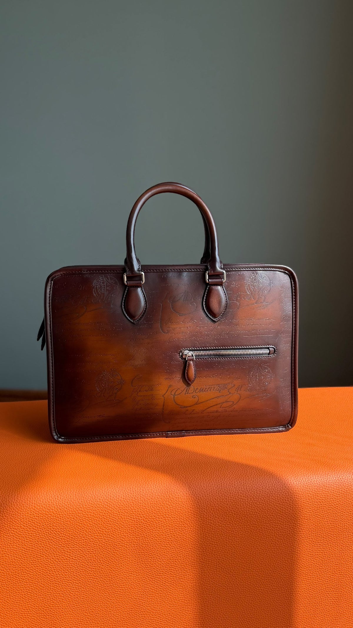 Berluti Plain-Back Briefcase - Brown