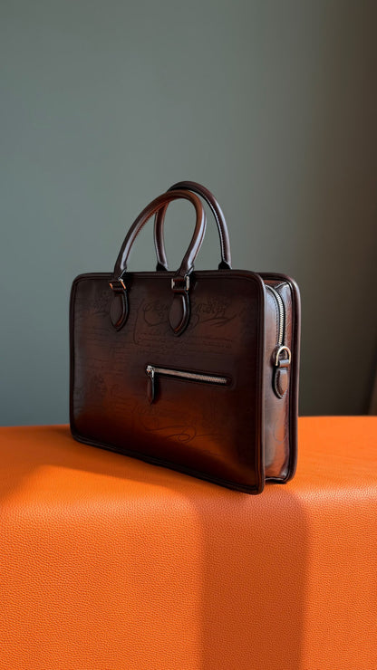 Berluti Plain-Back Briefcase - Brown