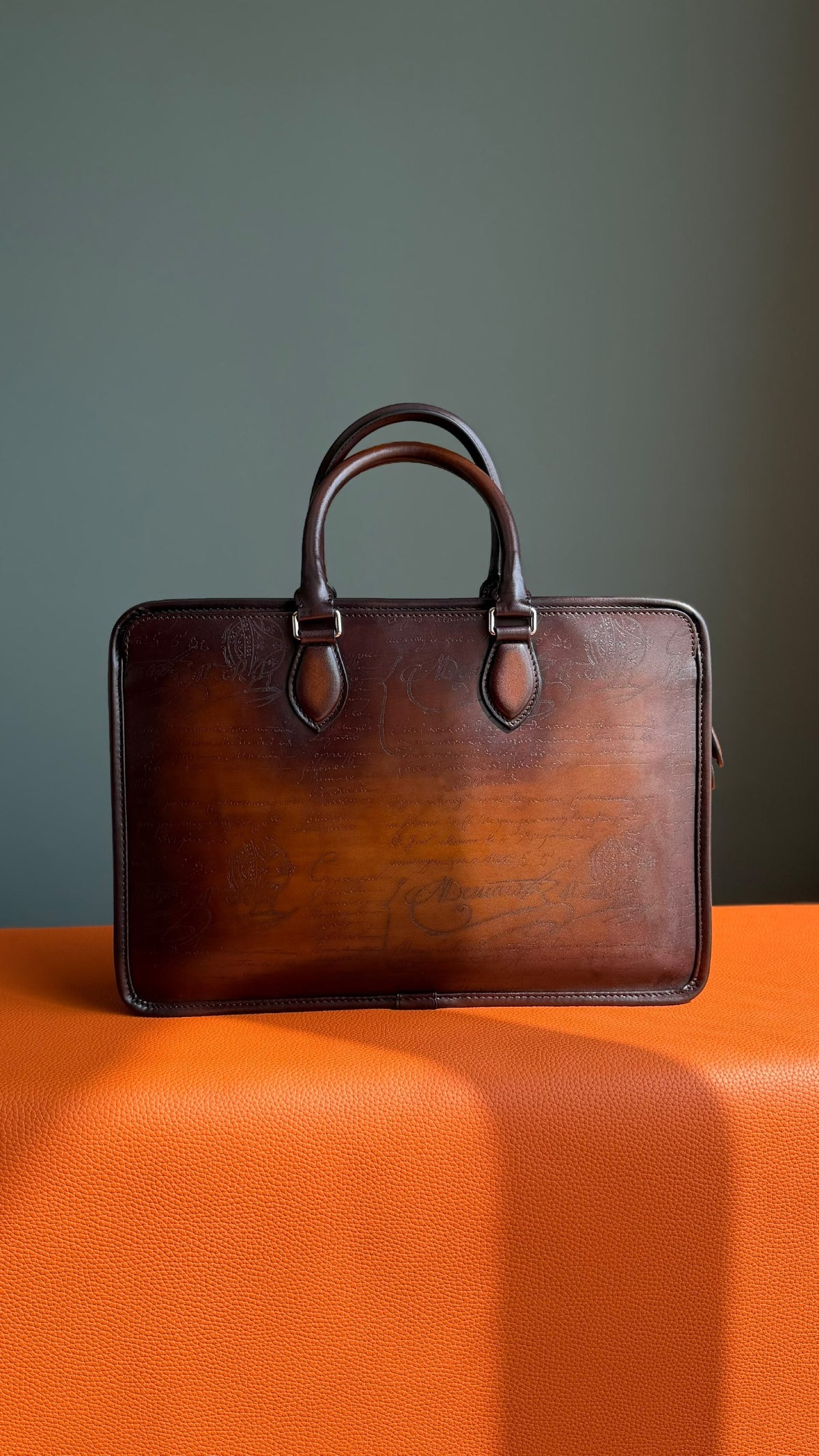 Berluti Plain-Back Briefcase - Brown