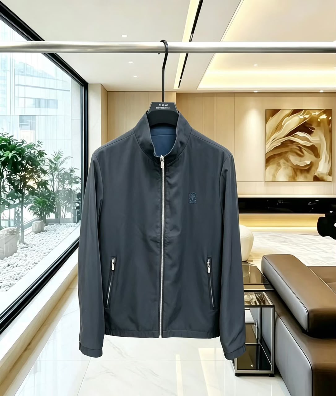 Brunello Cucinelli Stand-Collar Zip Jacket - 