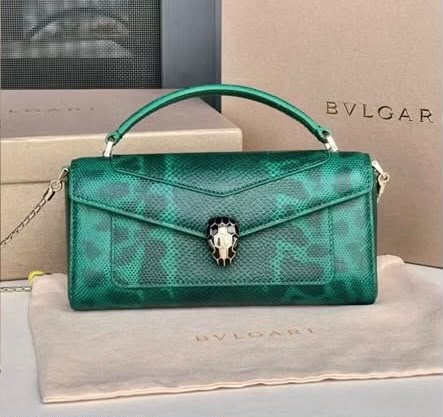Bulgari Layered-Flap Handbag - Green