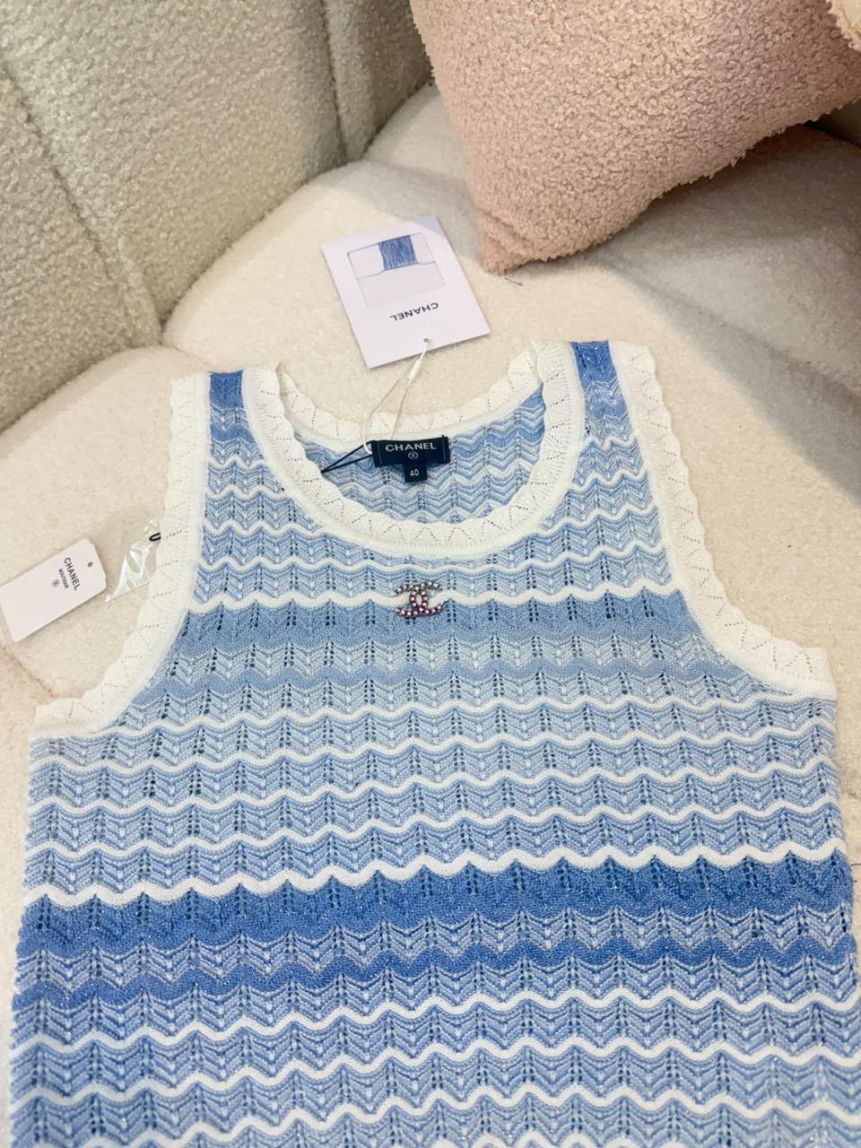 Chanel Knitted T-Shirt - Blue, Red