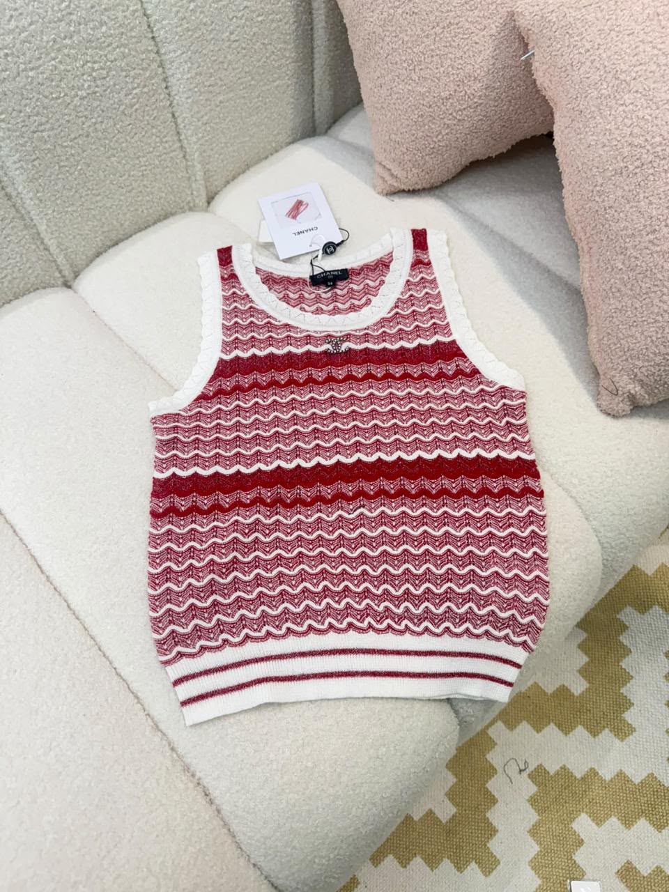 Chanel Knitted T-Shirt - Blue, Red