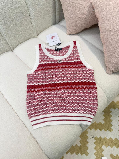 Chanel Knitted T-Shirt - Blue, Red
