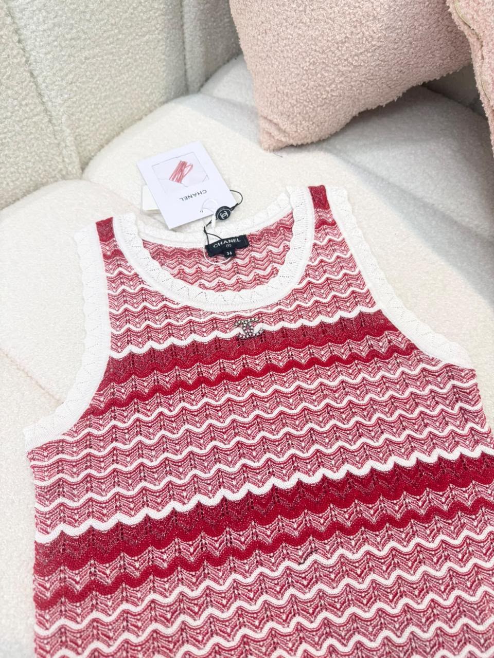 Chanel Knitted T-Shirt - Blue, Red