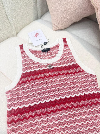 Chanel Knitted T-Shirt - Blue, Red
