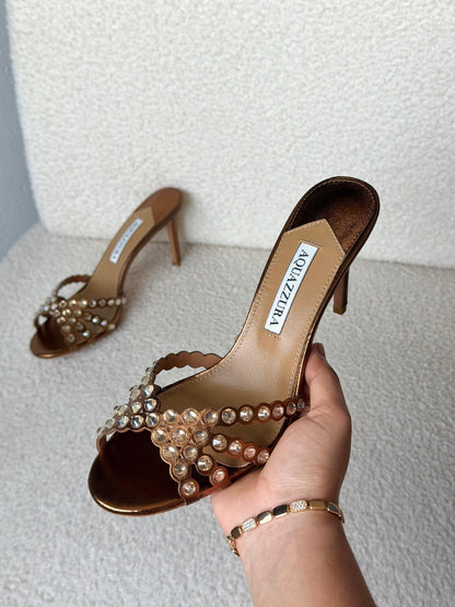 Aquazzura Mule Heels - Brown