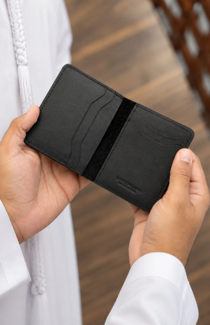 Louis Hilano Card Holder - Black Embossed