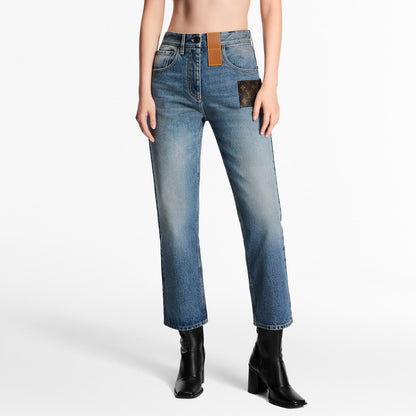 Louis Vuitton Wide-Leg Jeans Pants - Blue Monogram