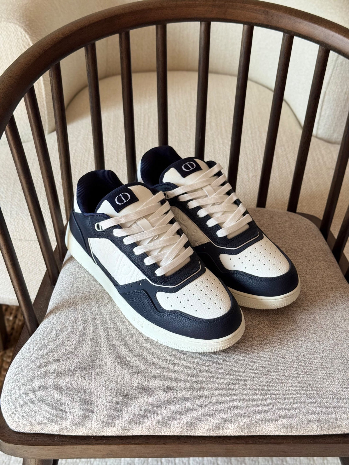 Dior B27 Panel Sneakers - Blue & White Embossed