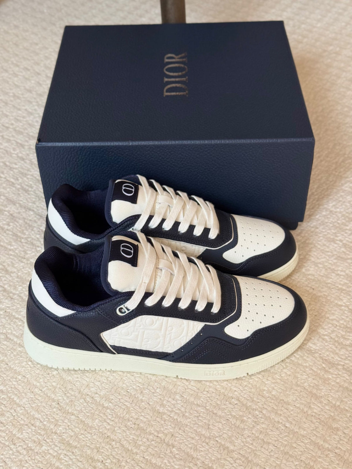 Dior B27 Panel Sneakers - Blue & White Embossed