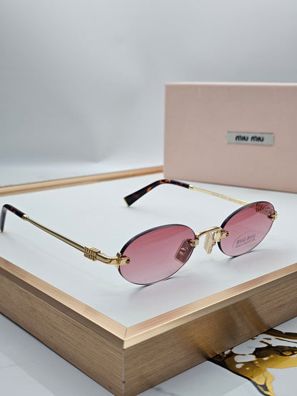 Miu Miu Rimless Oval Sunglasses - 