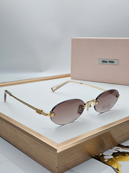 Miu Miu Rimless Oval Sunglasses - 