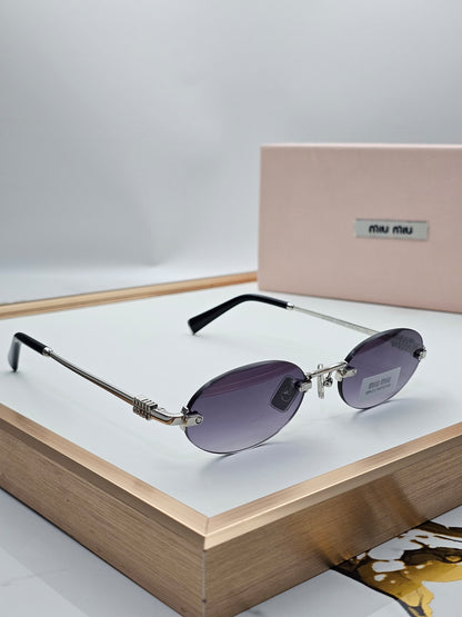 Miu Miu Rimless Oval Sunglasses - 