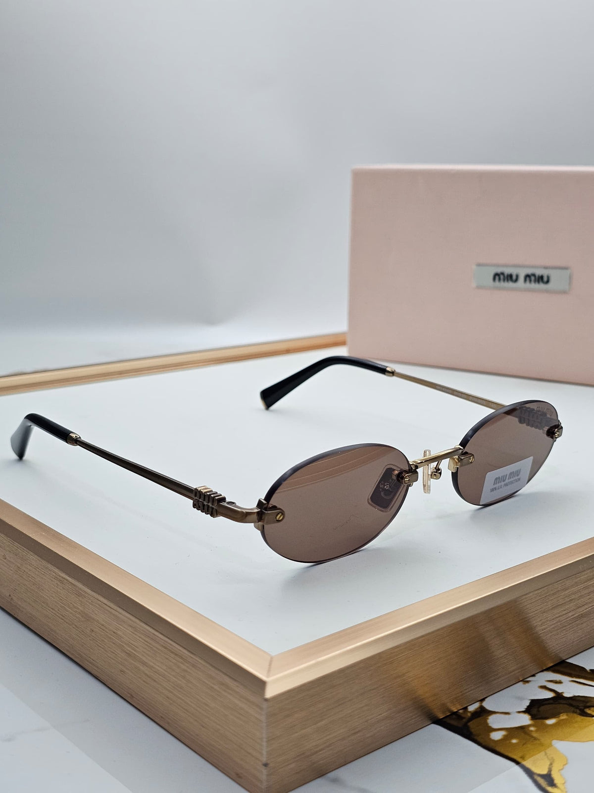 Miu Miu Rimless Oval Sunglasses - 