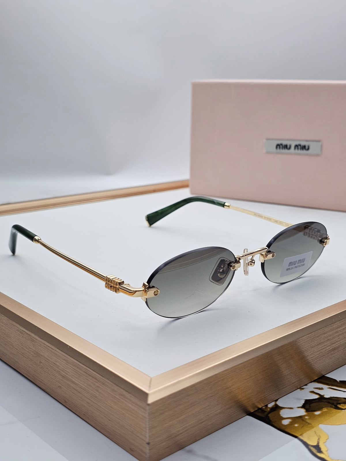 Miu Miu Rimless Oval Sunglasses - 