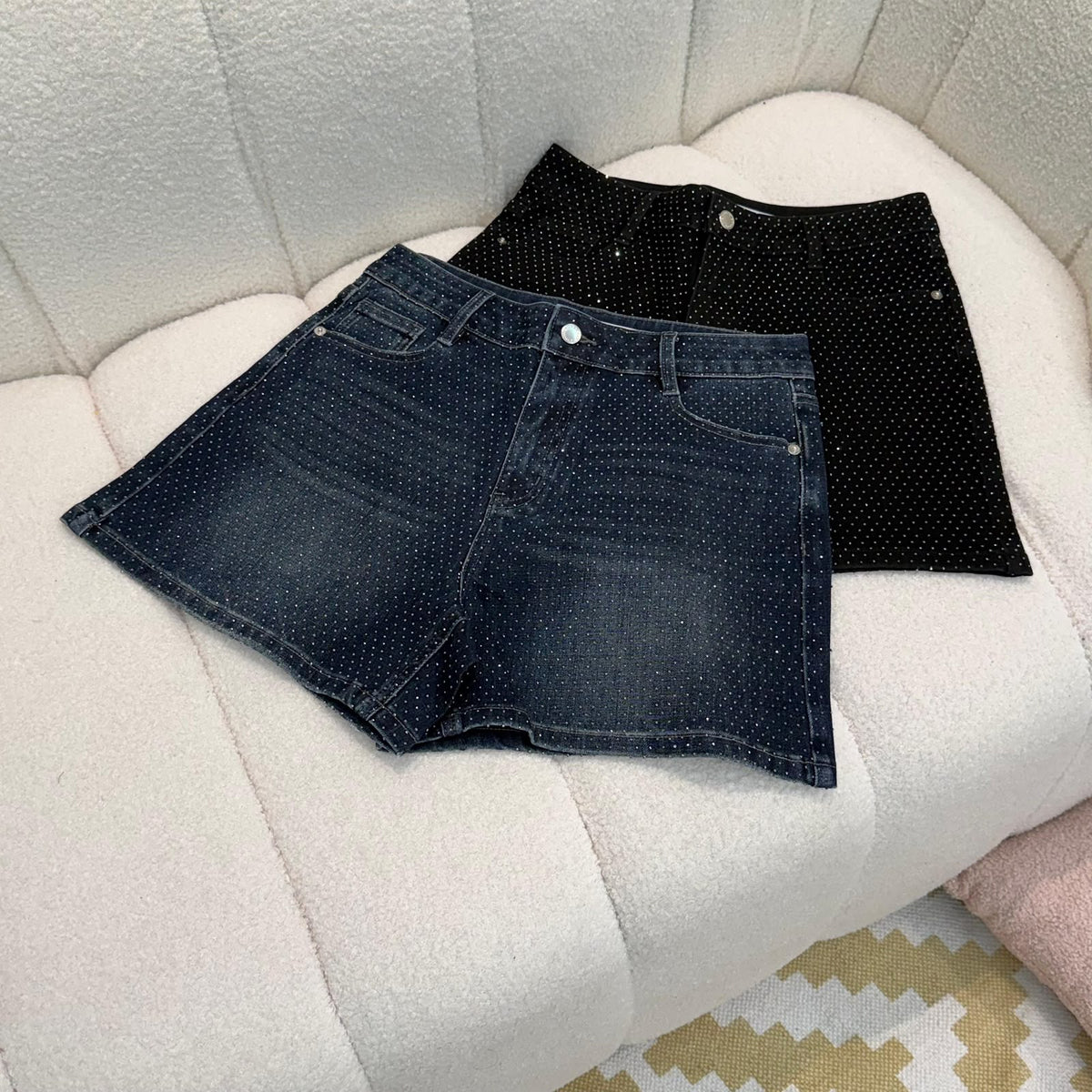 Alexander Wang Studded Shorts - Navy, Black