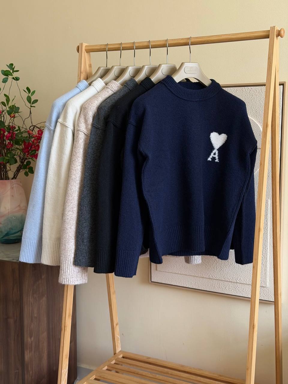 AMI Paris Sweater - Light Blue, White, Beige, Grey, Black, Navy