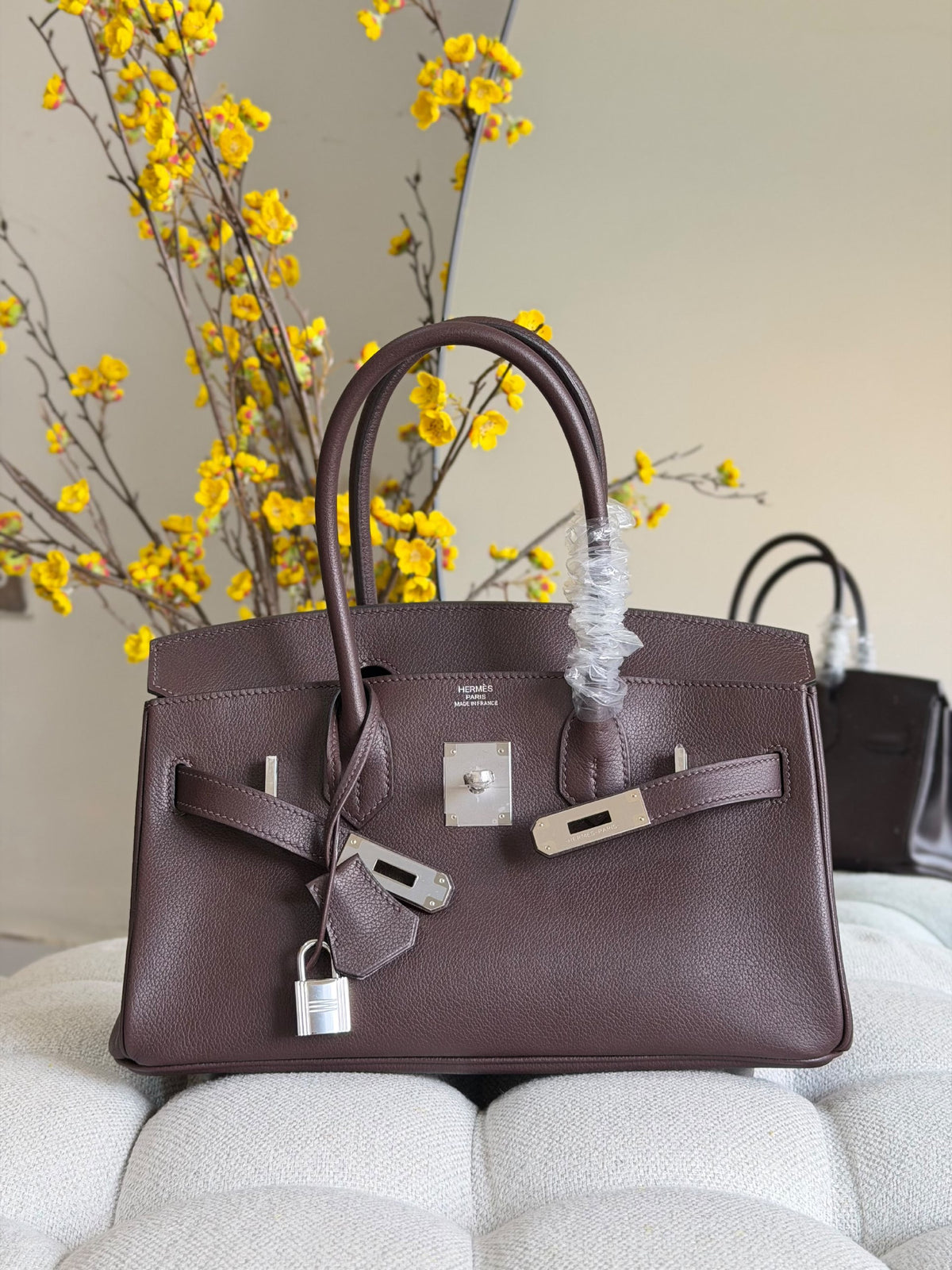 Hermès Structured Handbag - Dark Brown