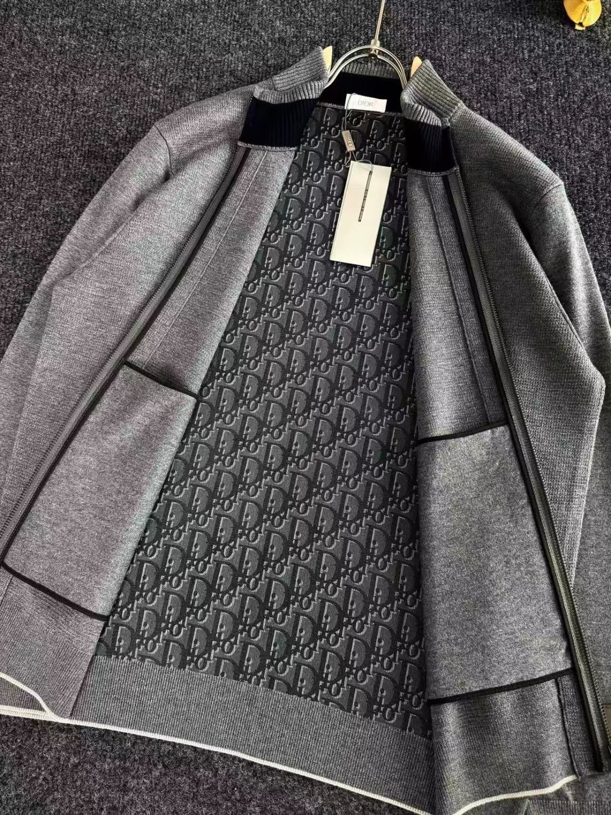 Dior Stand-Collar Zip Jacket - Grey