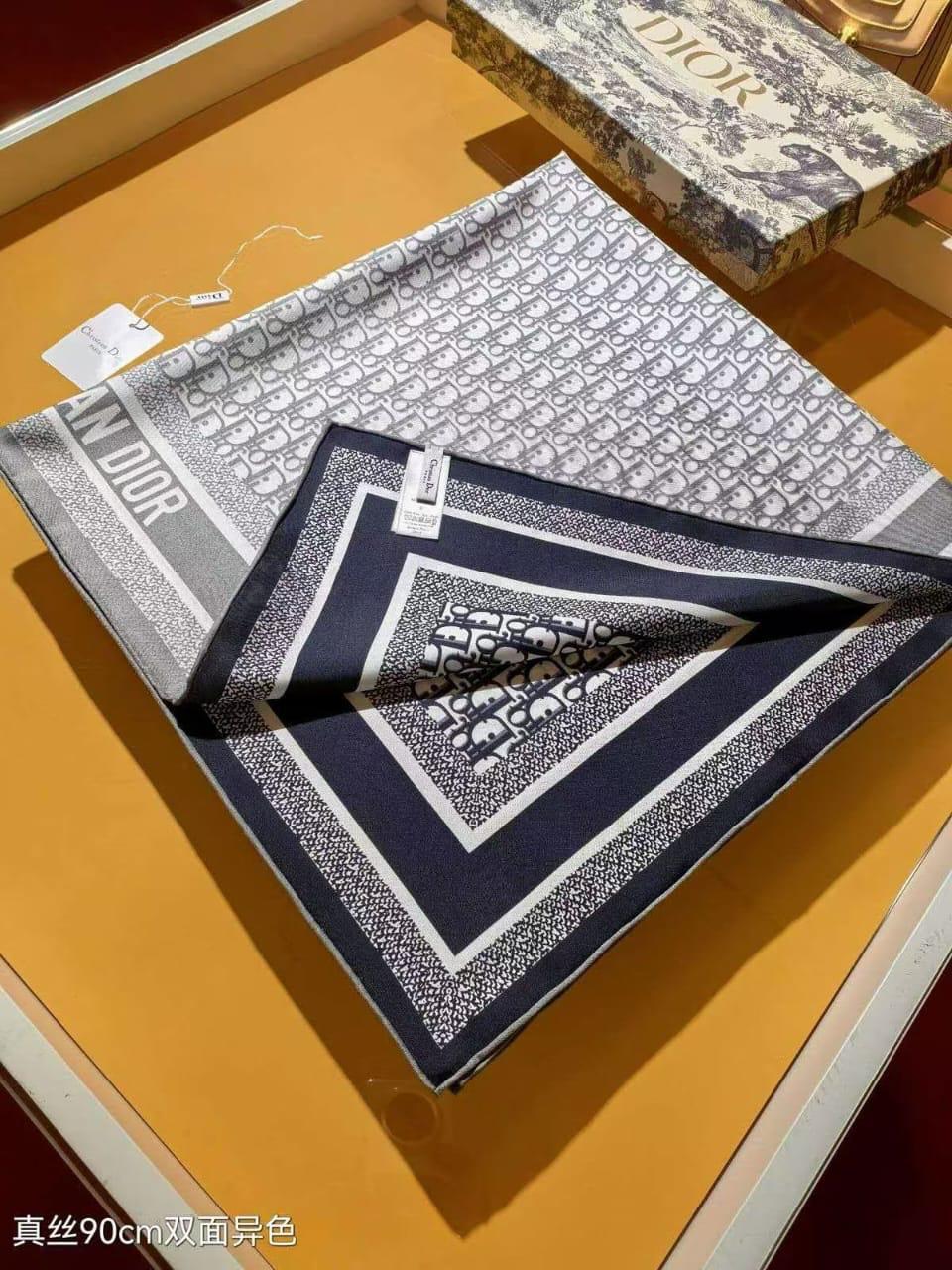 Dior Scarf - Grey & Navy
