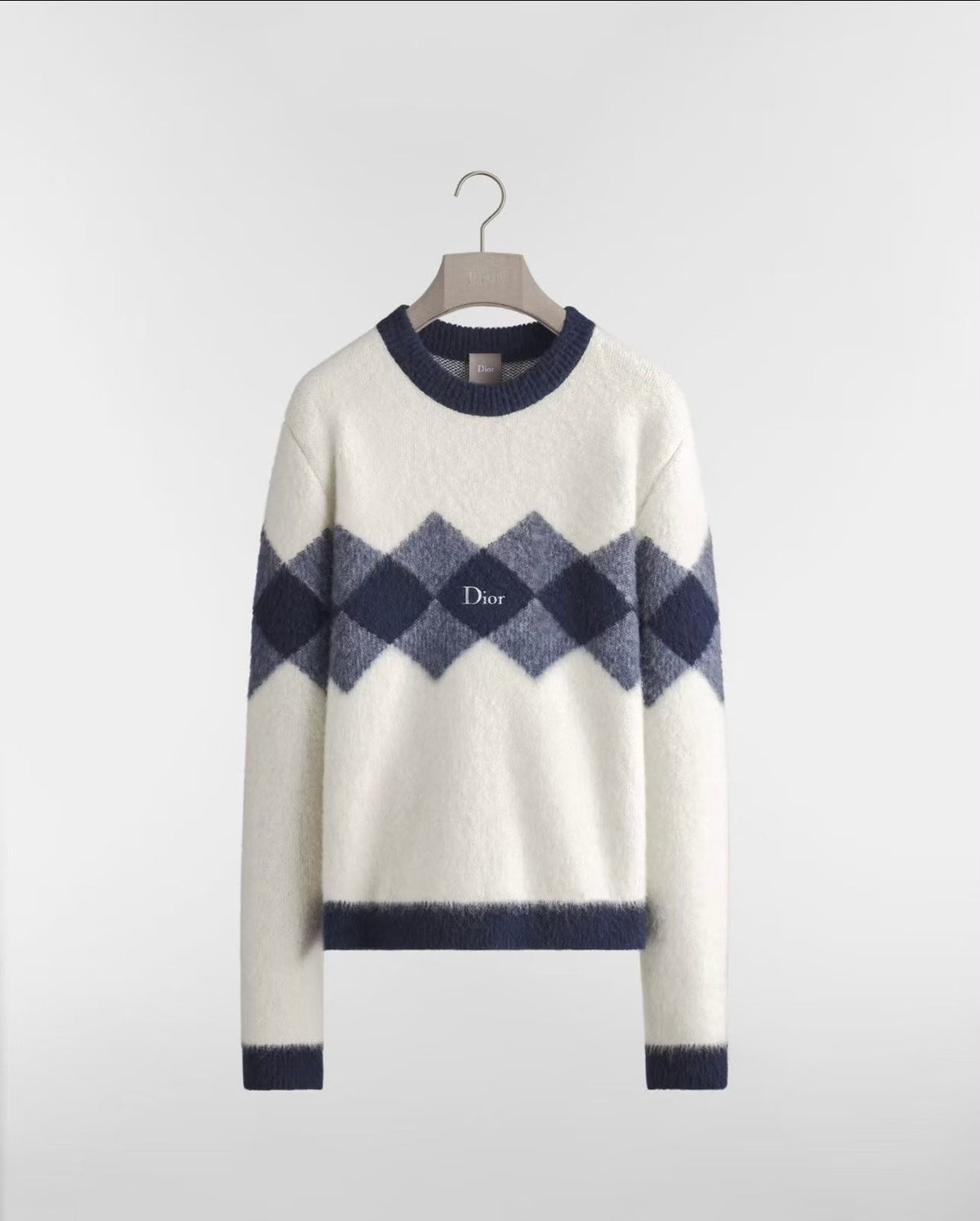 Dior Argyle Sweater - White