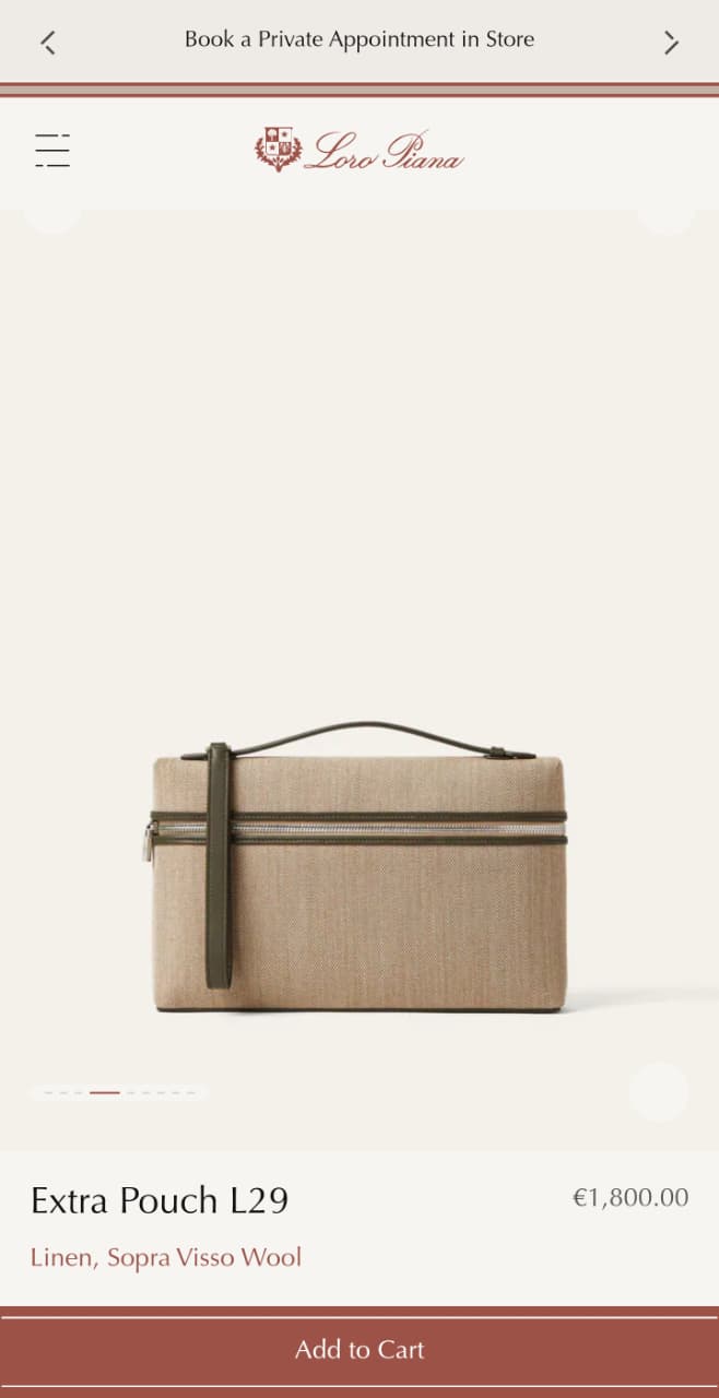 Loro Piana Clutch - Beige