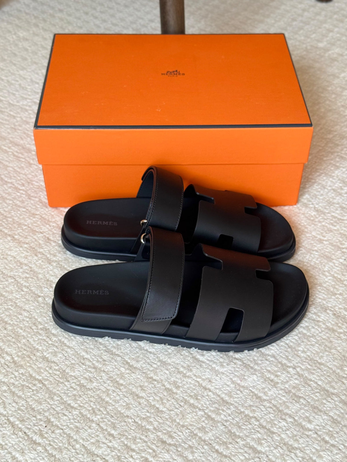 Hermes Slippers - Black