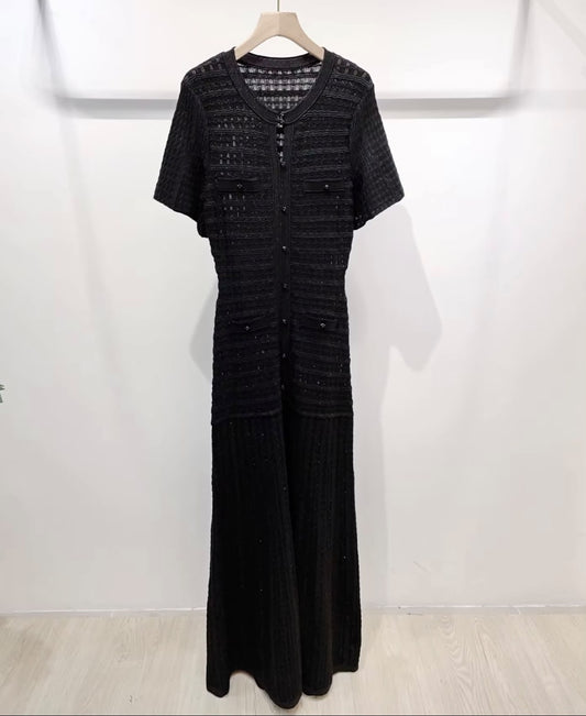 Sandro Dress Button-Front - Black