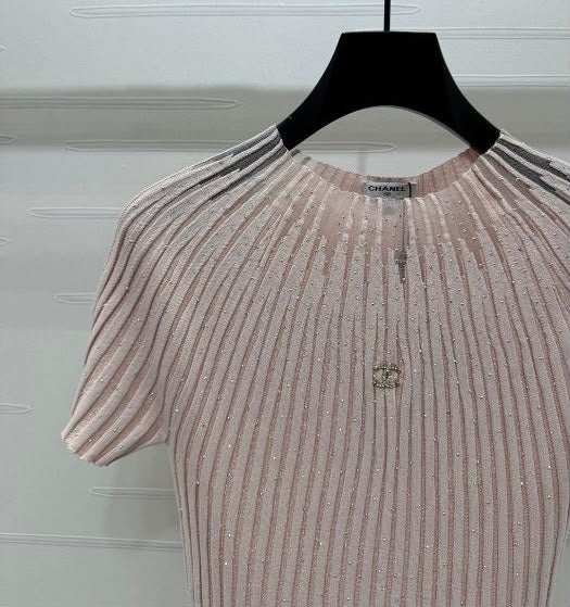 Chanel Knitted T-Shirt - Pink