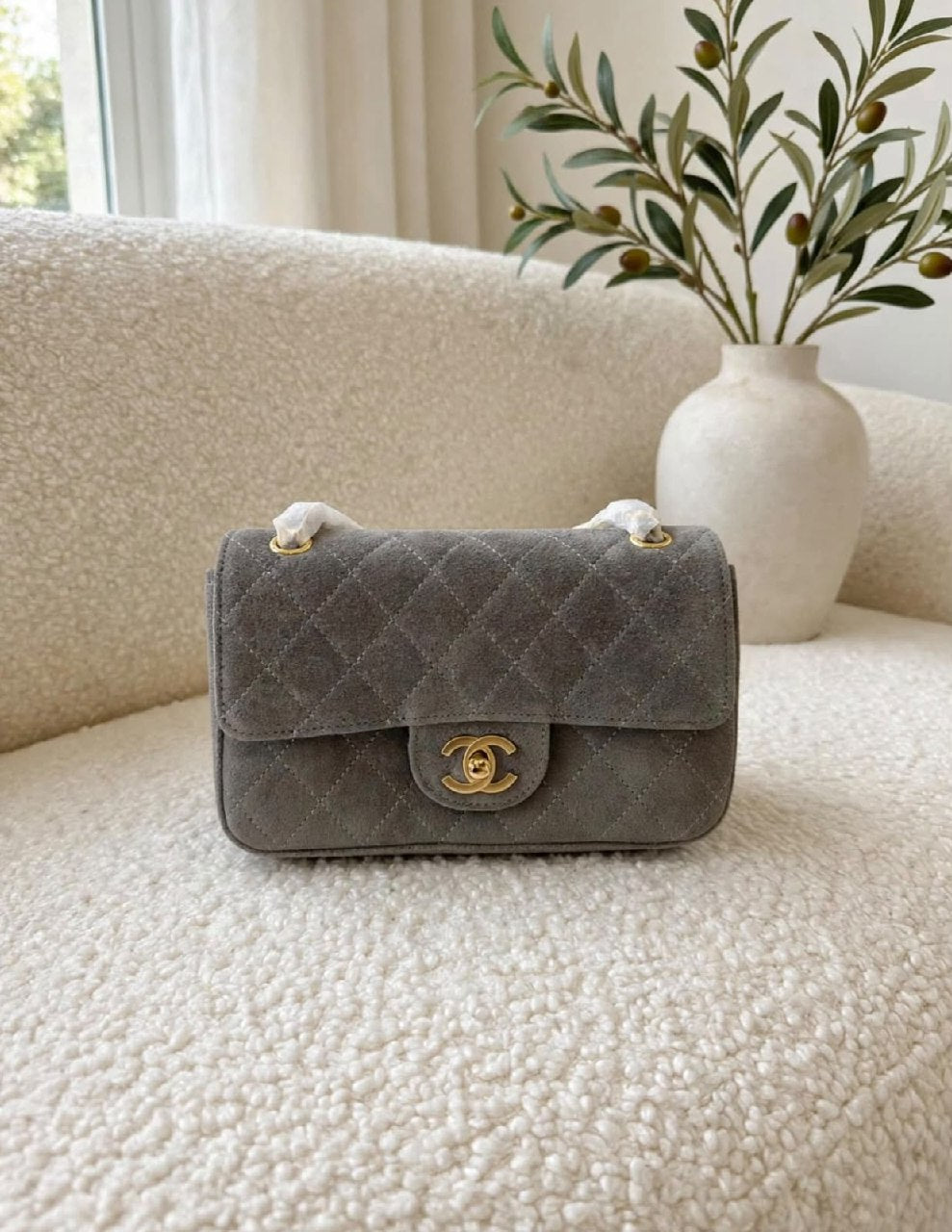 Chanel Quilted Flap Handbag - Grey