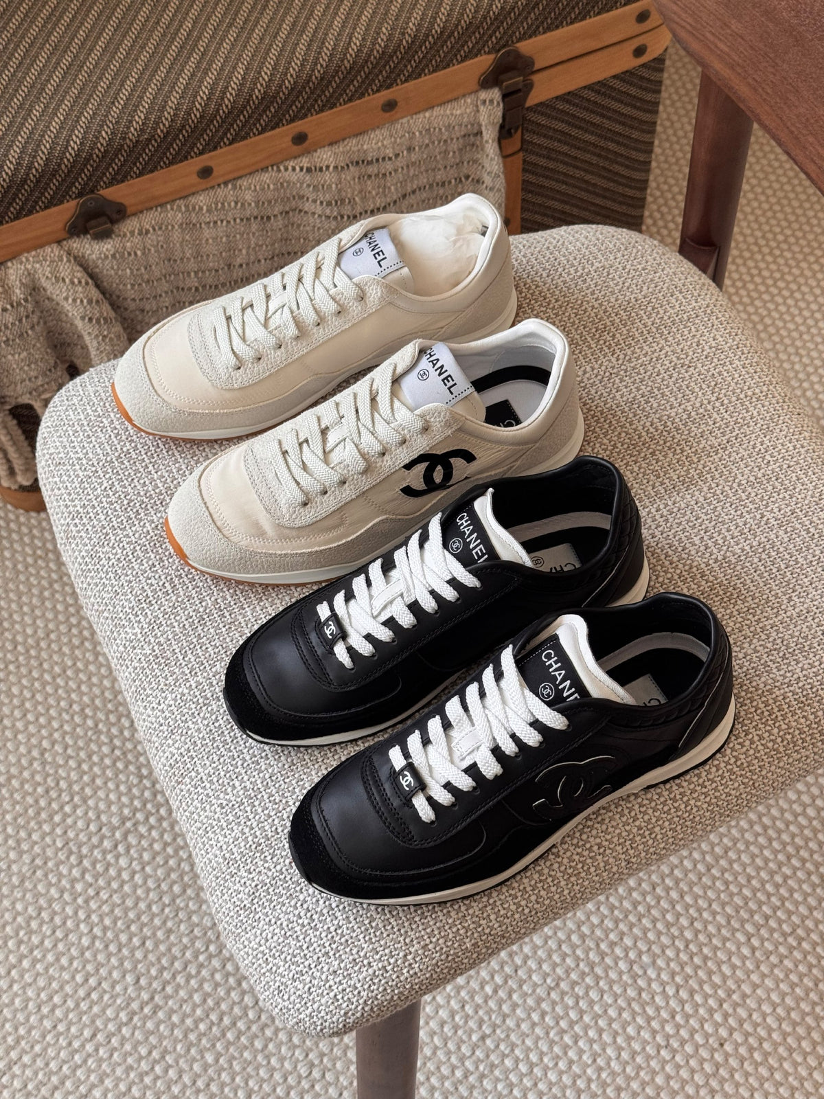 Chanel Sneakers - White, Black