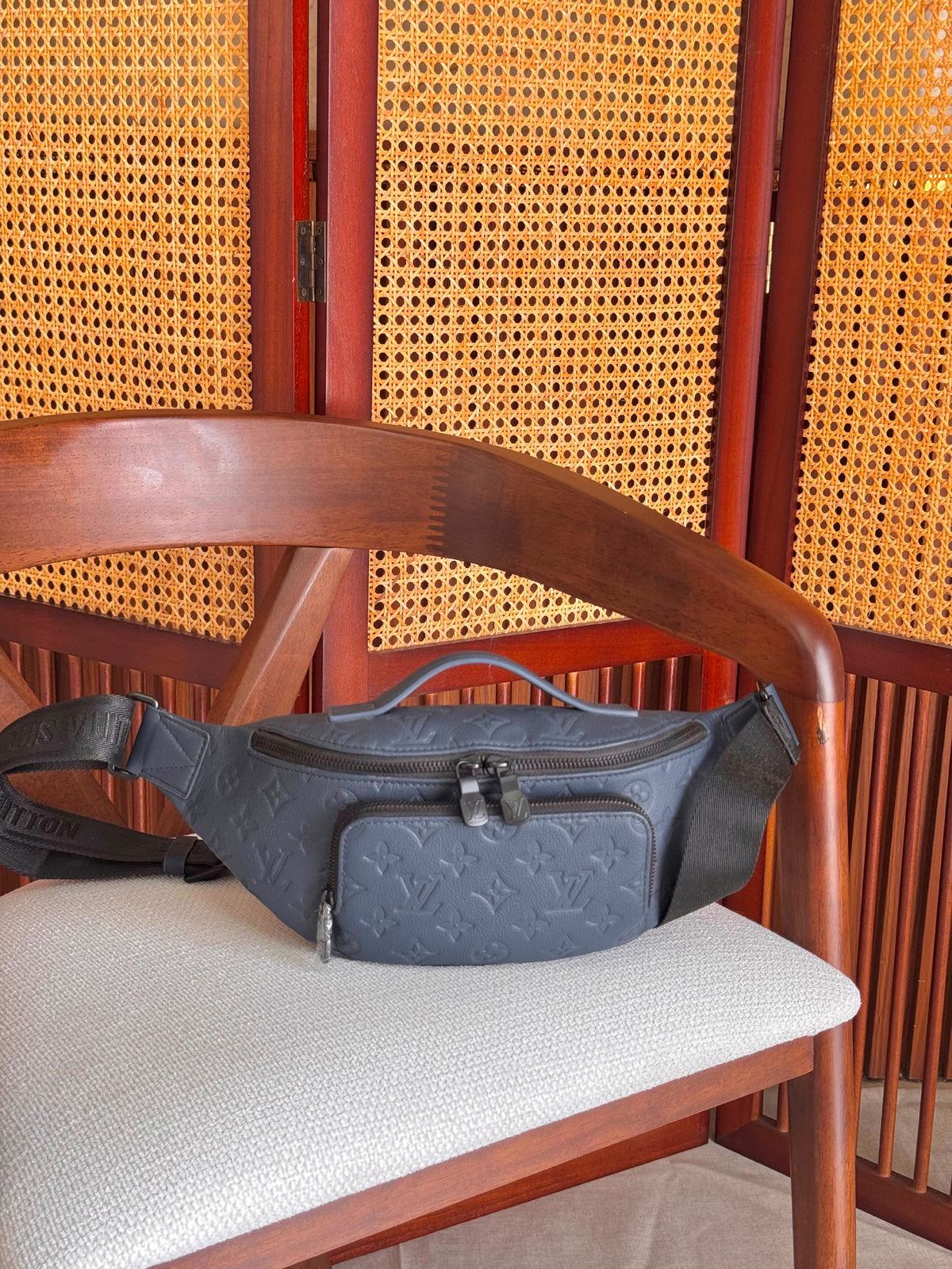 Louis Vuitton Compact Belt Bag - Blue Embossed