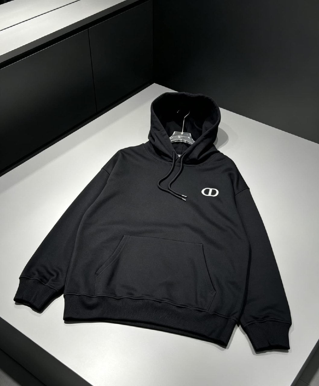 Dior Kangaroo-Pocket Hoodie - Black